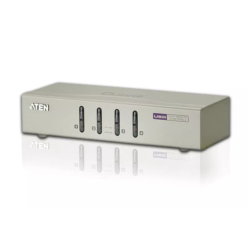 ATEN 4 prievadų USB VGA KVM su garsu (KVM laidai pridedami), QXGA, 0,177 W, pilka