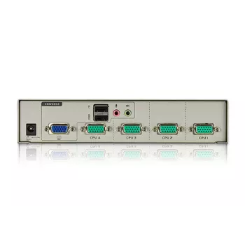 ATEN 4 prievadų USB VGA KVM su garsu (KVM laidai pridedami), QXGA, 0,177 W, pilka