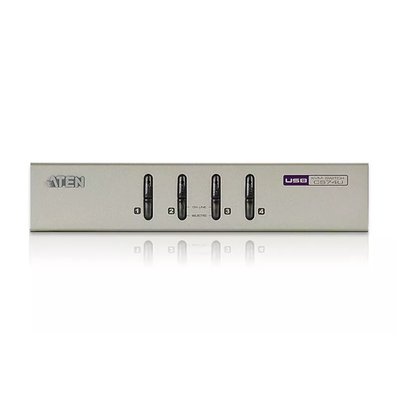 ATEN 4 prievadų USB VGA KVM su garsu (KVM laidai pridedami), QXGA, 0,177 W, pilka