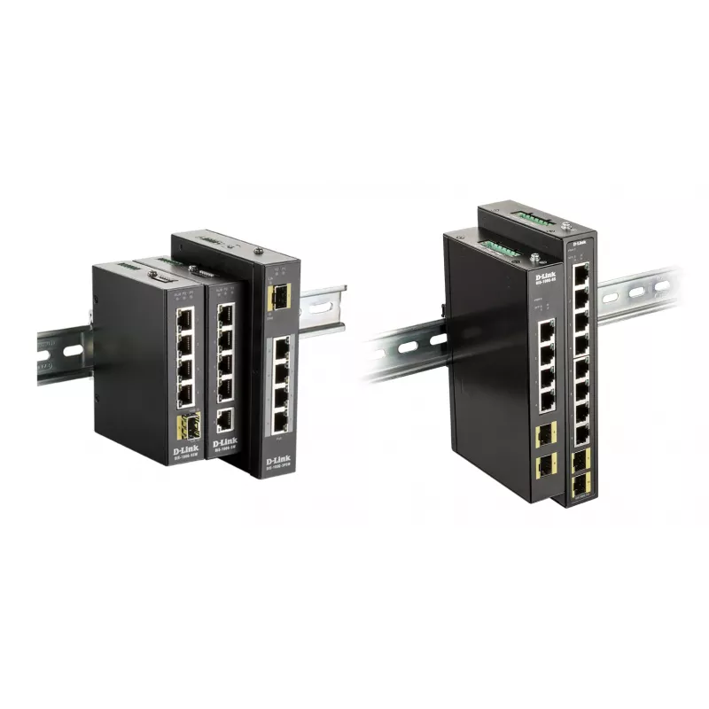 D-Link 4 prievadų gigabitinis pramoninis komutatorius su 2 x 100/1000M SFP