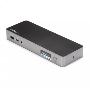 StarTech.com universali nešiojamojo kompiuterio dokų stotelė, hibridinė USB-C ir USB-A, dviguba 4K DP ir HDMI, 60W PD, Mac / Windows / Chrome OS, 4x USB 5Gbps šakotuvas, GbE