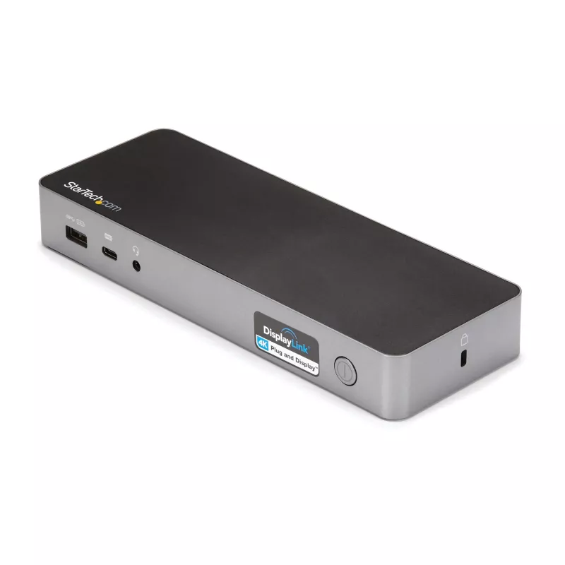 StarTech.com universali nešiojamojo kompiuterio dokų stotelė, hibridinė USB-C ir USB-A, dviguba 4K DP ir HDMI, 60W PD, Mac / Windows / Chrome OS, 4x USB 5Gbps šakotuvas, GbE