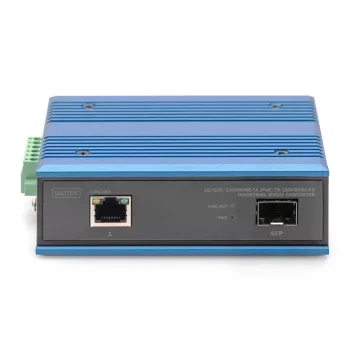 Digitus medijos keitiklis 10/100/1000Base-TX PoE į 1000Base-FX 1000 Mbit/s