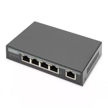 Digitus 4 prievadų Gigabit 4PPoE plėtiklis 802.3at 60W Juodas