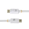 StarTech.com 3 m baltas VESA sertifikuotas DisplayPort 1.2 laidas, 4K 60 Hz, 21,6 Gbps, fiksuojamosios DP jungtys, DP 1.2 DisplayPort laidas, DP monitoriaus laidas, M/M