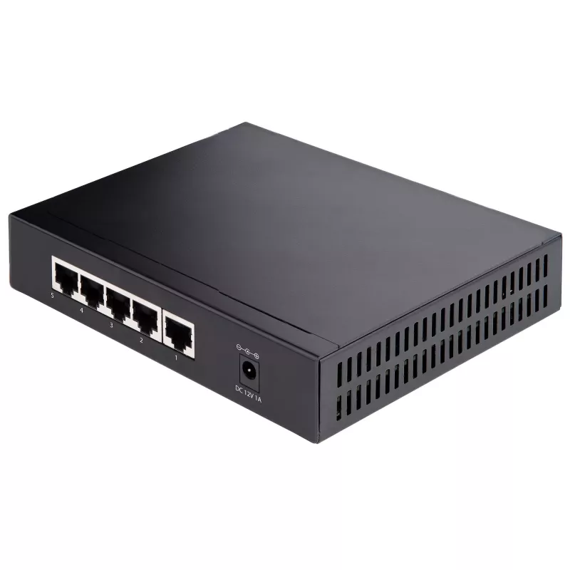 StarTech.com Nevaldomas 2,5G komutatorius - 5 prievadų gigabitinis komutatorius - 2,5GBASE-T nevaldomas eterneto komutatorius - eterneto skirstytuvas - DIN bėgelio arba sieninis montavimas - kelių gigabitų - Auto-MDIX - 9K Jumbo
