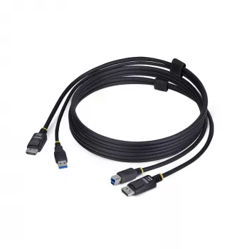 StarTech.com 1,8 m DisplayPort ir USB 5 Gbps KVM laidas, 4K 60Hz, universaliai suderinamas DP 1.2/USB 3.0 kombinuotas laidas KVM komutatoriams