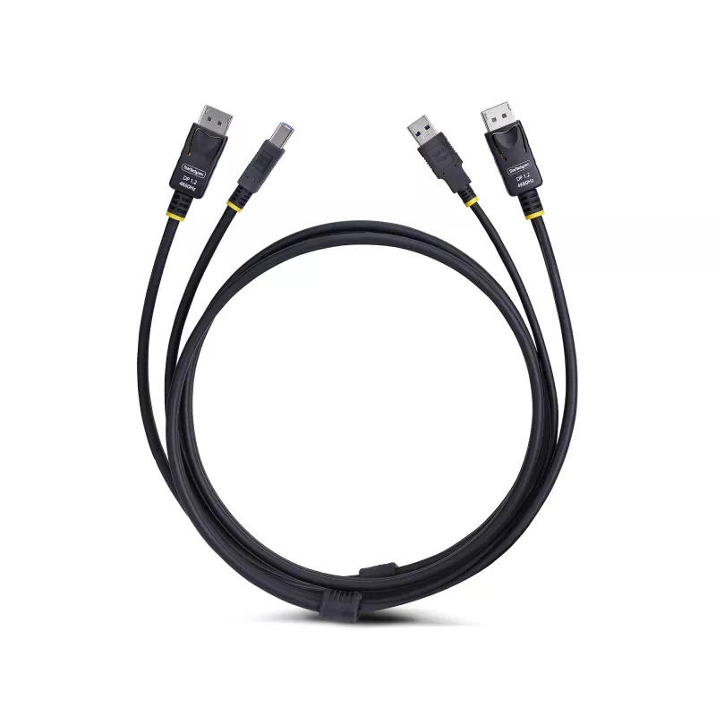 StarTech.com 1,8 m DisplayPort ir USB 5 Gbps KVM laidas, 4K 60Hz, universaliai suderinamas DP 1.2/USB 3.0 kombinuotas laidas KVM komutatoriams