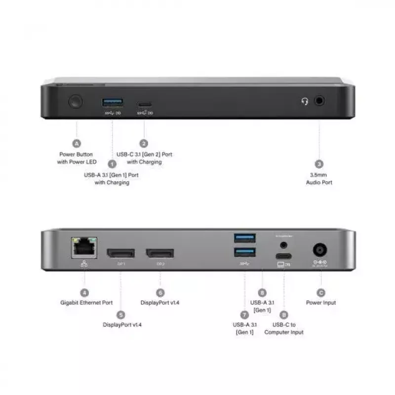 Dock ALOGIC DUPRDX2-100 USB 3.2 Gen 1 Type-C 100W Ethernet 4K