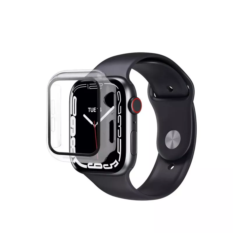 eSTUFF Titan Shield viso korpuso ekrano apsauga, skirta Apple Watch Series 9/8/7 45 mm – skaidri