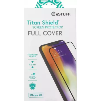 eSTUFF Apple iPhone XR visiškai dengiantis ekrano apsauginis stiklas