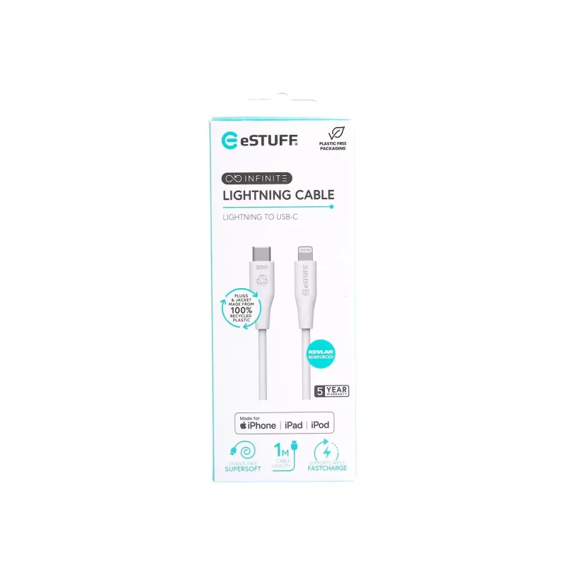 Lightning laidas eSTUFF ES602170 1 m USB-C 2,4 A 5 V GRS sertifikuotas