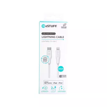 Lightning laidas eSTUFF ES602270 3 m USB-C 2,4 A baltas