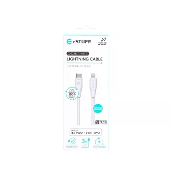 Lightning laidas eSTUFF ES602370 3m USB C 2.4A 5V