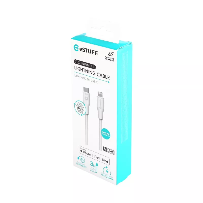 Lightning laidas eSTUFF ES602370 3m USB C 2.4A 5V
