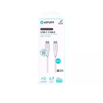 USB laidas eSTUFF ES604270 2 m USB C Baltas USB 2.0 0,48 Gbit/s