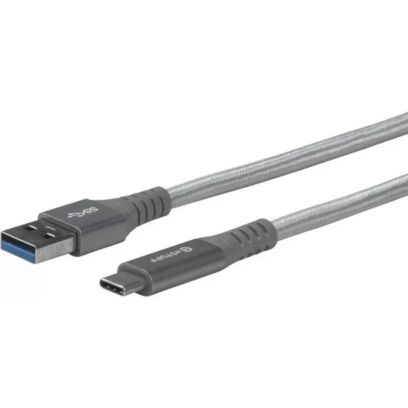 eSTUFF ES605151 USB laidas USB 3.2 Gen 1 (3.1 Gen 1) 1 m USB C USB A Pilka