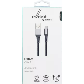 eSTUFF ES605151 USB laidas USB 3.2 Gen 1 (3.1 Gen 1) 1 m USB C USB A Pilka