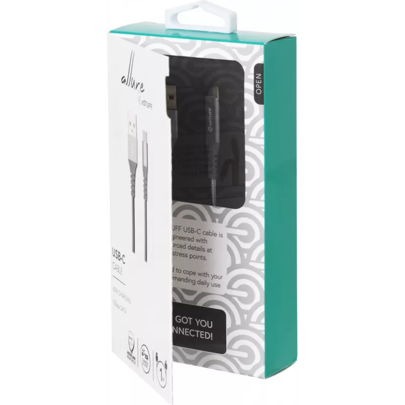 eSTUFF ES605151 USB laidas USB 3.2 Gen 1 (3.1 Gen 1) 1 m USB C USB A Pilka