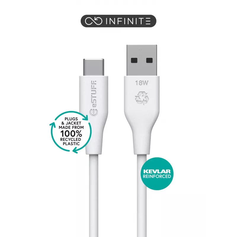 eSTUFF ES605270 USB laidas USB 2.0 2 m USB C USB A Baltas