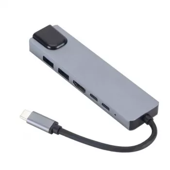 eSTUFF ES623012 nešiojamojo kompiuterio dokas / prievadų replikatorius USB 3.2 Gen 1 (3.1 Gen 1) Type-C pilka