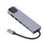 eSTUFF ES623012 nešiojamojo kompiuterio dokas / prievadų replikatorius USB 3.2 Gen 1 (3.1 Gen 1) Type-C pilka
