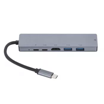eSTUFF ES623012 nešiojamojo kompiuterio dokas / prievadų replikatorius USB 3.2 Gen 1 (3.1 Gen 1) Type-C pilka