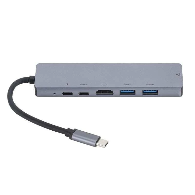 eSTUFF ES623012 nešiojamojo kompiuterio dokas / prievadų replikatorius USB 3.2 Gen 1 (3.1 Gen 1) Type-C pilka