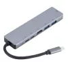 eSTUFF ES623012 nešiojamojo kompiuterio dokas / prievadų replikatorius USB 3.2 Gen 1 (3.1 Gen 1) Type-C pilka