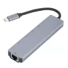 eSTUFF ES623012 nešiojamojo kompiuterio dokas / prievadų replikatorius USB 3.2 Gen 1 (3.1 Gen 1) Type-C pilka