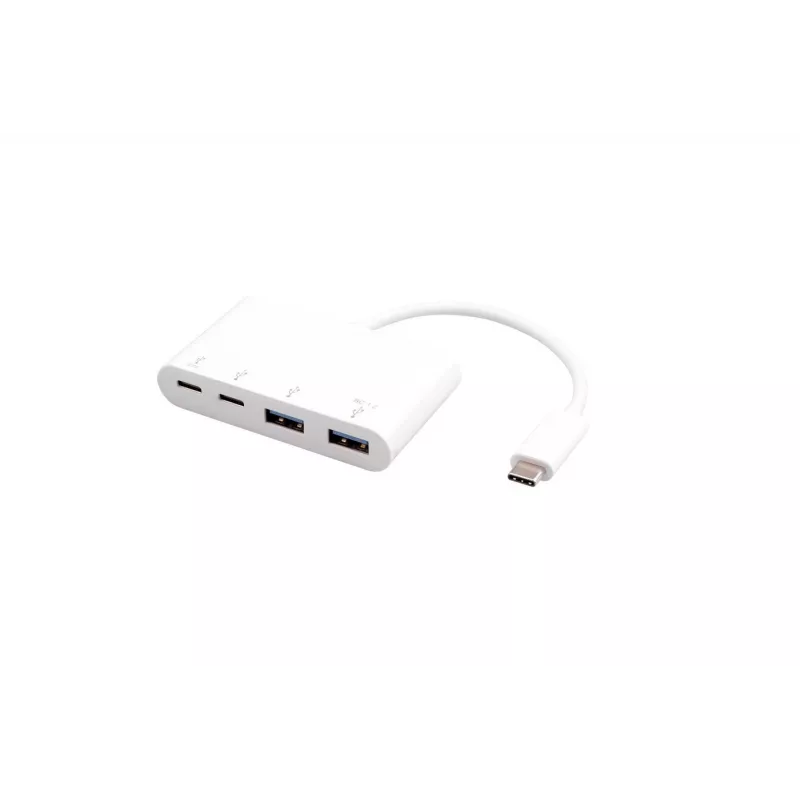 USB Hub eSTUFF USB-C į 2 x USB 3.0 ir 2 x USB-C 3.1 10000 Mbit/s baltas