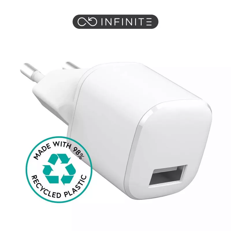 Vidinis įkroviklis eSTUFF ES637001 išmaniajam telefonui, baltas, 5V, 1xUSB, 1xUSB-C