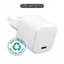 eSTUFF 100% perdirbtas plastikas – Namų įkroviklis USB-C PD 3A 20W, EU kištukas – Balta