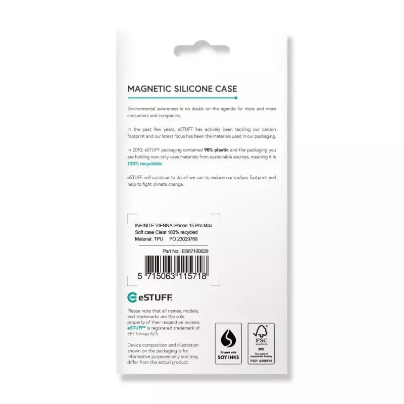 eSTUFF ES67100028 mobiliojo telefono dėklas 17 cm (6,7 col.) Užvalkalas skaidrus