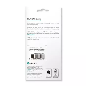 eSTUFF ES67120027 mobiliojo telefono dėklas 15,5 cm (6,1 colio) Dangtelis Juodas