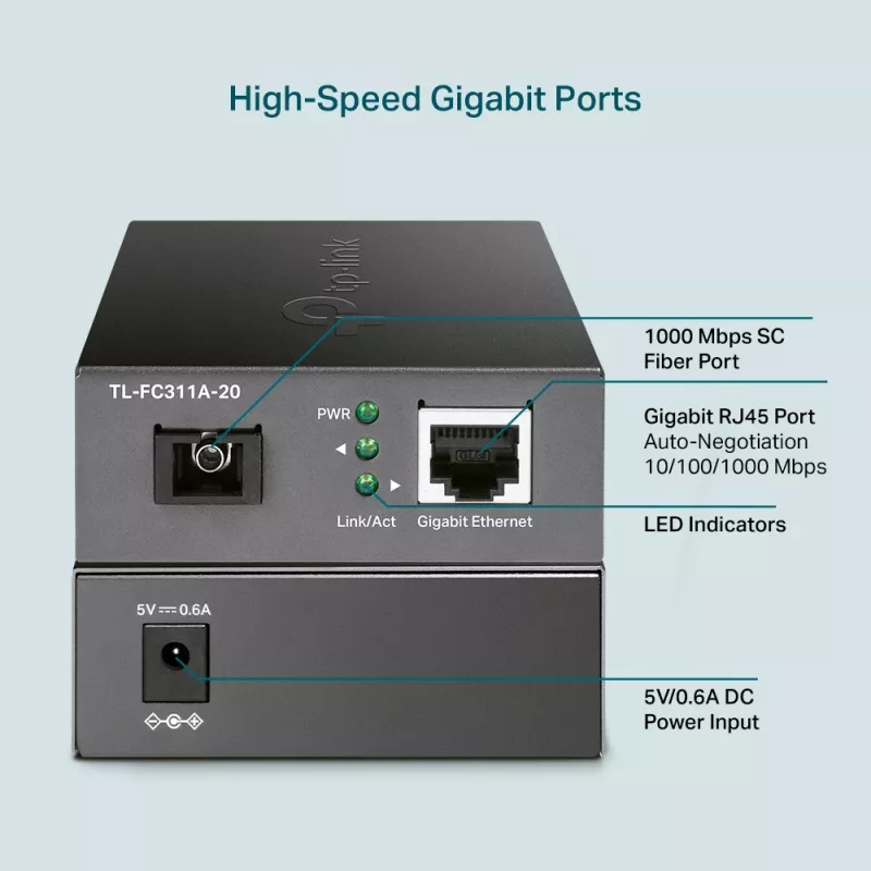 Media Converter TP-Link Gigabit WDM TL-FC311A-20