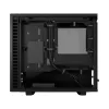 PC korpusas Fractal Design Define 7 Nano Juoda — Mini-ITX/Mini-DTX, ATX PSU, grūdintas stiklas, 205×399×361 mm