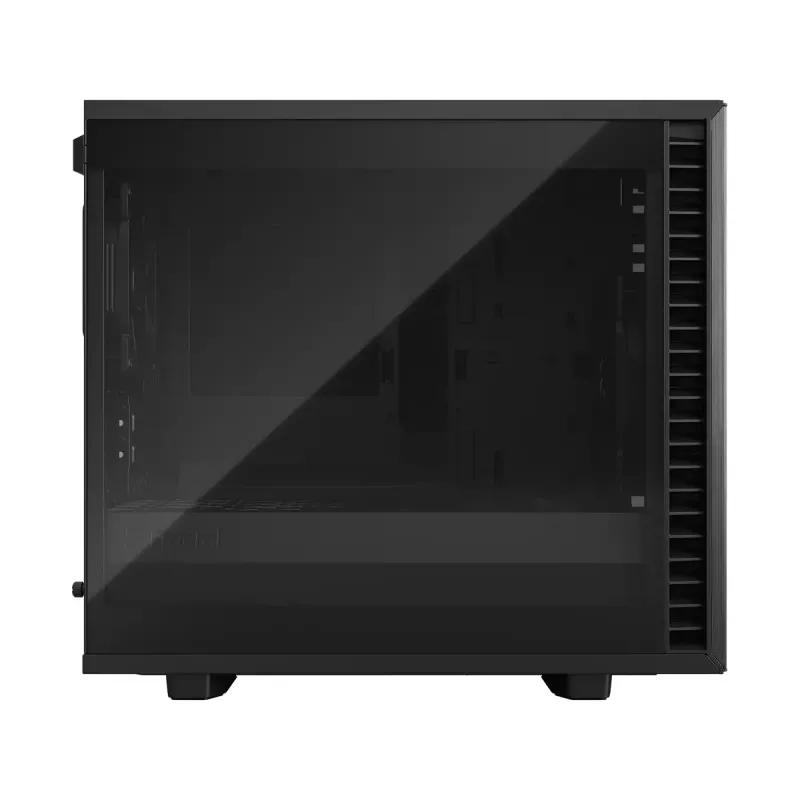 PC korpusas Fractal Design Define 7 Nano Juoda — Mini-ITX/Mini-DTX, ATX PSU, grūdintas stiklas, 205×399×361 mm