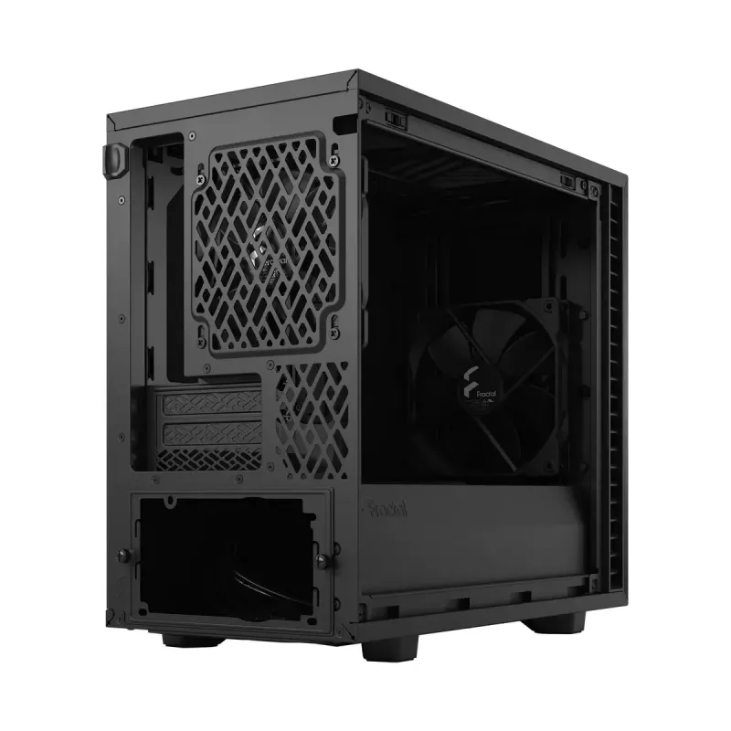 PC korpusas Fractal Design Define 7 Nano Juoda — Mini-ITX/Mini-DTX, ATX PSU, grūdintas stiklas, 205×399×361 mm