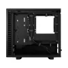 PC korpusas Fractal Design Define 7 Nano Juoda — Mini-ITX/Mini-DTX, ATX PSU, grūdintas stiklas, 205×399×361 mm