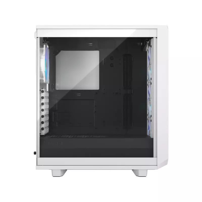 PC korpusas Fractal Design Meshify 2 Compact RGB baltas — ATX/microATX/Mini-ITX, palaiko 3x120 mm priekyje + 1x120 mm gale, 2,5 colio/3,5 colio diskai