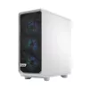 PC korpusas Fractal Design Meshify 2 Compact RGB baltas — ATX/microATX/Mini-ITX, palaiko 3x120 mm priekyje + 1x120 mm gale, 2,5 colio/3,5 colio diskai