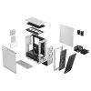 PC korpusas Fractal Design Meshify 2 Compact RGB baltas — ATX/microATX/Mini-ITX, palaiko 3x120 mm priekyje + 1x120 mm gale, 2,5 colio/3,5 colio diskai