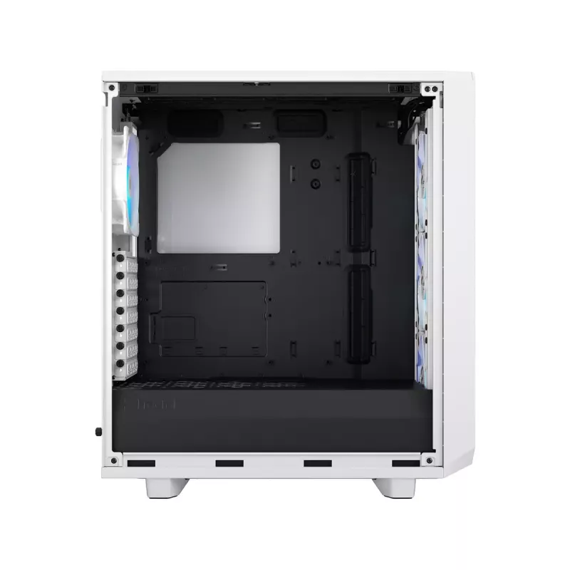 PC korpusas Fractal Design Meshify 2 Compact RGB baltas — ATX/microATX/Mini-ITX, palaiko 3x120 mm priekyje + 1x120 mm gale, 2,5 colio/3,5 colio diskai
