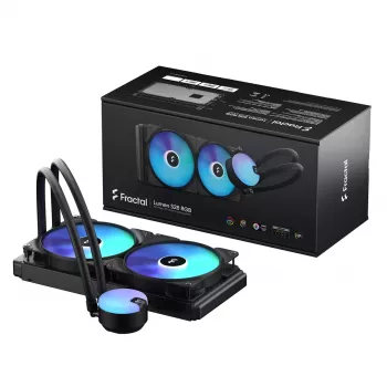 Visa apimanti skysčio CPU aušintuvas Fractal Design Lumen S28 v2 RGB — 140 mm ventiliatoriai, 500–1700 RPM, juoda