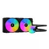 Visa apimanti skysčio CPU aušintuvas Fractal Design Lumen S28 v2 RGB — 140 mm ventiliatoriai, 500–1700 RPM, juoda