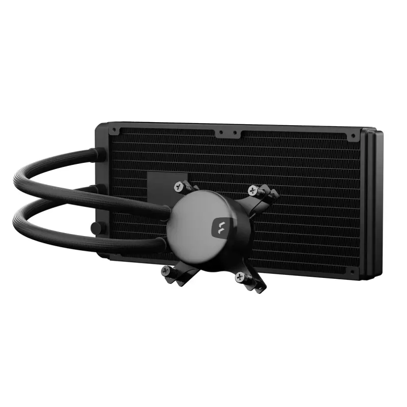 Visa apimanti skysčio CPU aušintuvas Fractal Design Lumen S28 v2 RGB — 140 mm ventiliatoriai, 500–1700 RPM, juoda