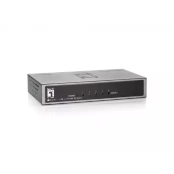 LevelOne 5 prievadų Fast Ethernet komutatorius, 1 x SC daugiamodė šviesolaidžio jungtis