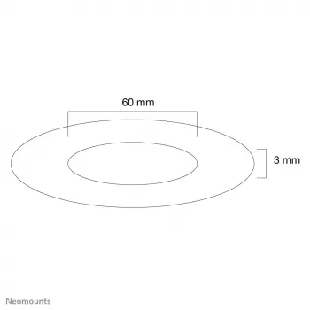Neomounts FPMA-CRS6 lubų gaubtas - skersmuo 60 mm, sidabrinis, plastikinis, lubinis, 3 mm, 6 cm, 1 vnt.
