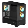 GIGABYTE C201 PANORAMIC kompiuterio korpusas – Mid Tower, m-ATX, 360 mm radiatorių palaikymas, 3 iš anksto sumontuoti ventiliatoriai, USB 3.0, RGB Fusion palaikymas